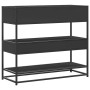 Mesa consola de madera contrachapada negro 90x35x80 cm