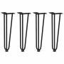 Patas de mesa tipo horquilla 4 uds acero macizo negro 42 cm