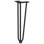 Patas de mesa tipo horquilla 4 uds acero macizo negro 42 cm
