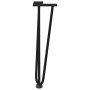 Patas de mesa tipo horquilla 4 uds acero macizo negro 42 cm