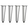 Patas de mesa tipo horquilla 4 uds acero macizo antracita 42 cm