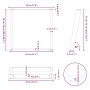 Patas para mesa comedor forma U 2uds acero negro 70x(72-73)cm
