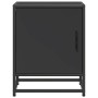 Mesita de noche madera ingeniería negro 40x31x50 cm metal