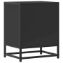 Mesita de noche madera ingeniería negro 40x31x50 cm metal