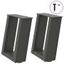 Patas de mesa centro forma U 2uds acero antracita 30x(30-31) cm