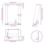 Patas de mesa centro forma U 2uds acero antracita 30x(30-31) cm