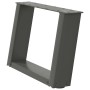 Patas de mesa centro forma U 2uds acero antracita 50x(30-31) cm