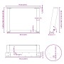 Patas de mesa de centro forma U 2uds acero blanco 70x(42-43) cm