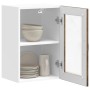 Armario de pared para cocina puerta cristal Porto roble ahumado