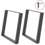 Patas para mesa comedor forma U 2uds antracita 90x(72-73) cm