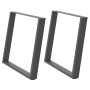 Patas para mesa comedor forma U 2uds antracita 90x(72-73) cm
