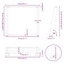 Patas para mesa comedor forma U 2uds antracita 90x(72-73) cm
