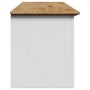 Banco de recibidor BODO blanco y marrón 114x40x45 cm