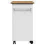 Carrito de cocina BODO blanco y marrón 67,5x45x80 cm