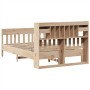 Estructura de cama sin colchón madera maciza de pino 140x190 cm