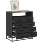 Cajonera de madera contrachapada negro 70x41x70 cm