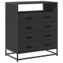 Cajonera de madera contrachapada negro 70x41x70 cm