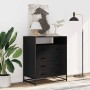Cajonera de madera contrachapada negro 70x41x70 cm