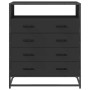 Cajonera de madera contrachapada negro 70x41x70 cm
