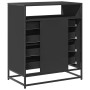 Cajonera de madera contrachapada negro 70x41x70 cm