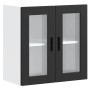 Armario de pared para cocina con puerta de cristal Porto negro