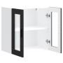 Armario de pared para cocina con puerta de cristal Porto negro