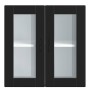 Armario de pared para cocina con puerta de cristal Porto negro