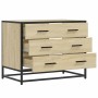 Cajonera de madera contrachapada color roble sonoma 70x41x56 cm