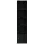 Estantería de madera de ingeniería roble negro 31x24x127 cm