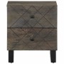 Mesita de noche de madera maciza de mango negra 40x33x46 cm