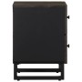 Mesita de noche de madera maciza de mango negra 40x33x46 cm