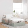 Estructura de cama otomana sin colchón terciopelo gris claro