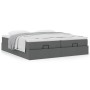 Estructura cama otomana colchones tela gris oscuro 180x200cm
