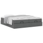Estructura cama otomana colchones tela gris oscuro 180x200cm