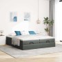 Estructura cama otomana colchones tela gris oscuro 200x200cm