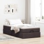 Estructura cama otomana colchón tela marrón oscuro 90x200cm