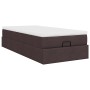 Estructura cama otomana colchón tela marrón oscuro 90x200cm