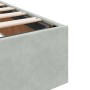 Estructura cama otomana colchón terciopelo gris claro 90x200cm