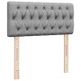 Cama otomana con colchón gris claro 100x200 cm tela