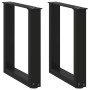 Patas de mesa de centro forma U 2uds acero negro 28x(42-43) cm