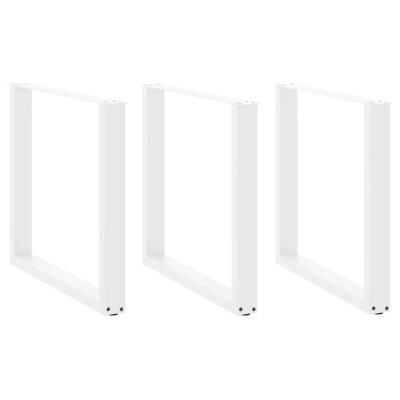 Patas para mesa centro forma U 3 uds blanco 80x(72-73) cm acero