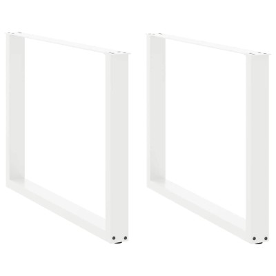 Patas mesa centro forma de U 2 uds acero blanco 100x(72-73) cm