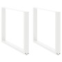 Patas mesa centro forma de U 2 uds acero blanco 100x(72-73) cm