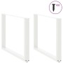 Patas mesa centro forma de U 2 uds acero blanco 100x(72-73) cm