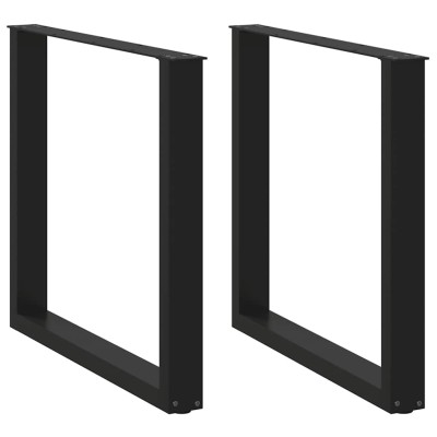 Patas para mesa centro forma U 2 uds acero negro 80x(72-73) cm