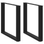 Patas para mesa centro forma U 2 uds acero negro 80x(72-73) cm