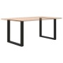 Patas para mesa centro forma U 2 uds acero negro 80x(72-73) cm