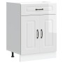 Mueble bajo cocina Kalmar madera ingeniería blanca alto brillo