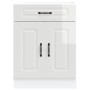 Mueble bajo cocina Kalmar madera ingeniería blanca alto brillo