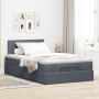 Estructura cama otomana colchón terciopelo gris oscuro